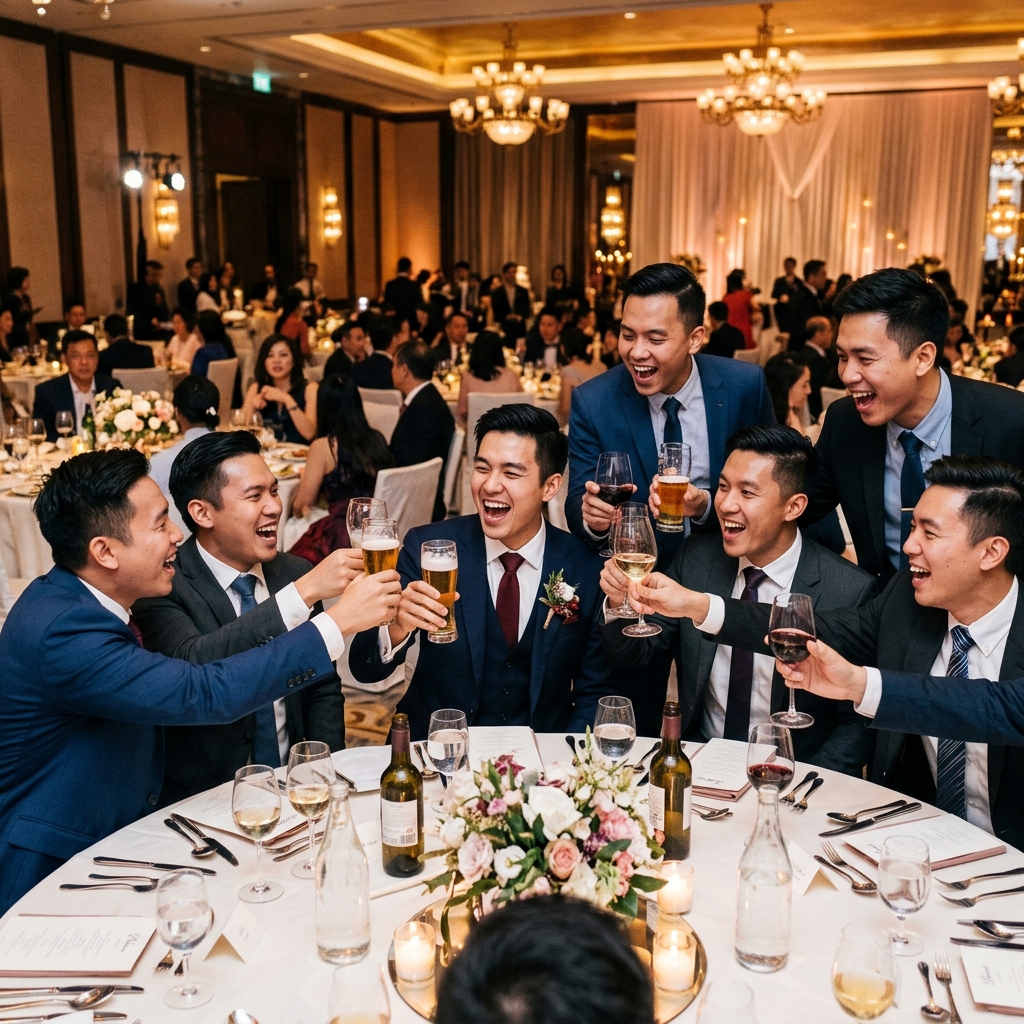 Groomsmen yam seng toast! ๐ป๐ฅ